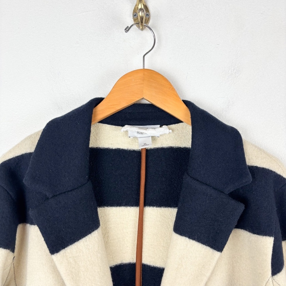 NWOT Ann Taylor Loft 100% Merino Wool Stripe Blazer Sz XL - Picture 3 of 7